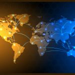 Global network connection background, vector